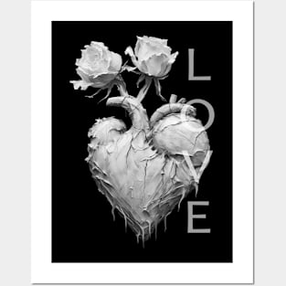 Heart roses Posters and Art